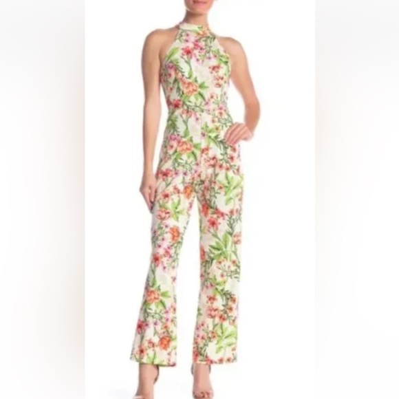 Bebe Multicolor Floral Jumpsuit Size 14. E12 - Picture 1 of 15